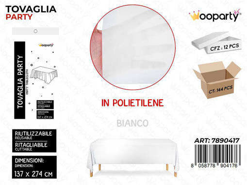 Wooparty Tovaglia Riut. Bianco 137*274Cm /Pz Da 12**