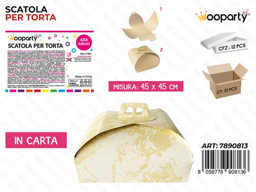 Wooparty Scatola Porta Torta In Carta 45*45Cm Pz Da 12**
