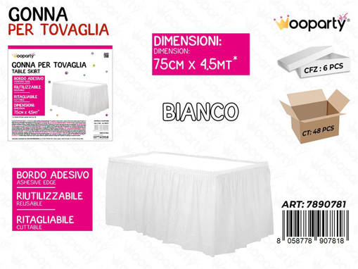 Wooparty Gonna Per Tovaglia 75 Cm*4.5Mt Bianco /Pz Da 6**