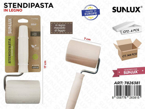 Sunlux Stendipasta In Legno Di Faggio 7*17Cm Pz Da 6**