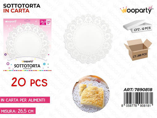 Wooparty Sotto Torta In Carta D.26.5Cm -20Pcs /Pz Da 12**