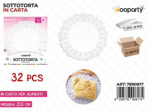 Wooparty Sotto Torta In Carta D.21.5Cm -32Pcs /Pz Da 12**