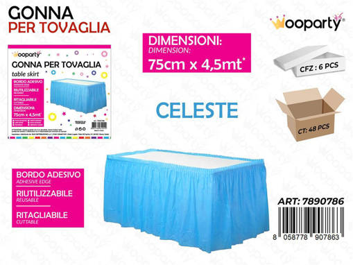 Wooparty Gonna Per Tovaglia 75 Cm*4.5Mt Celeste /Pz Da 6**