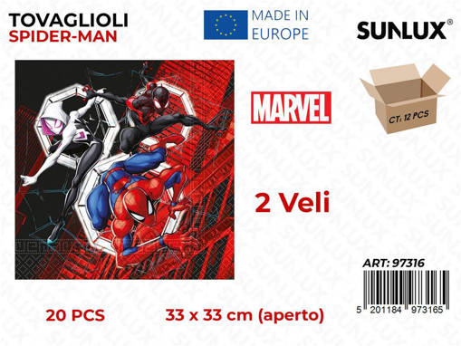 Tovaglioli Carta Fsc Spiderman World Of Webs Cm 33X33 Cf20