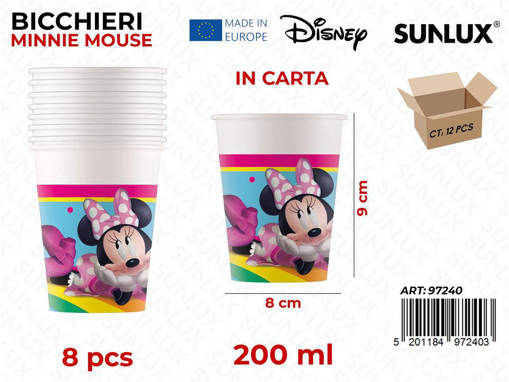 Bicchieri In Carta Fsc Minnie Rainbow Ml 200  Cf 8