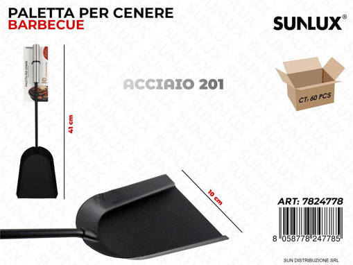 Paletta Per Cenere Bbq Acciaio 201 10*41Cm /Pz Da 6**