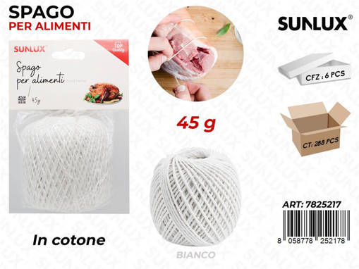 Sunlux Spago Per Alimenti In Cotone Bia. 45Gr /Pz Da 6**
