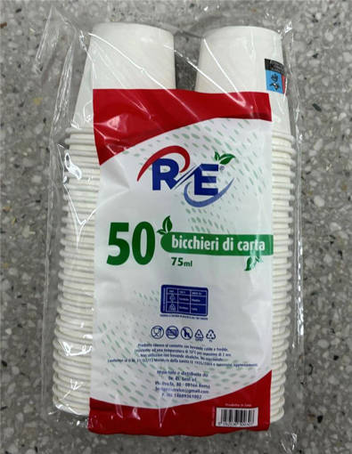 R/E Bicchieri Carta 75Ml 50 pezzi
