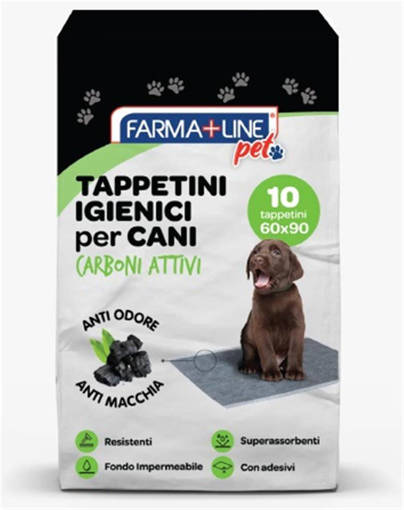 Farmaline Tappetini Igienici Carboni Attivi Cani 60X90 10Pz