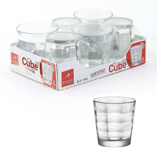 Bormioli Rocco Cube Bicchiere Acqua, 24 cl, 6 pezzi