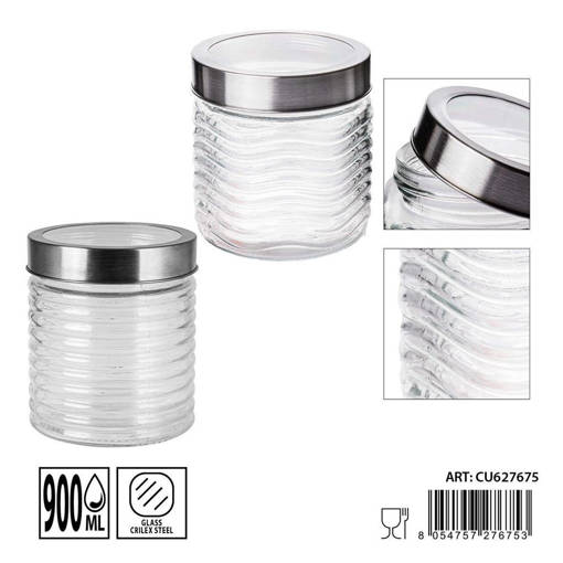 Dc Casa Barattolo Vetro 900Ml 11.2X11.2X12.8Cm