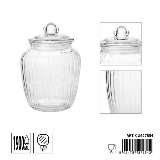 Dc Casa Barattolo Vetro C/Cop.1900Ml 14X20.5Cm