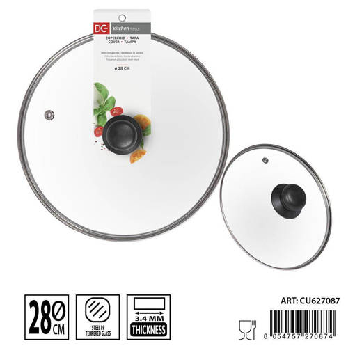 Dc Casa Coperchio Vetro Temperato 28Cm