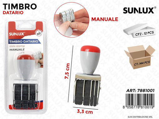 Sunlux - Timbro Datario Manuale 3.3*7.5Cm /Pz Da 12** 7881001