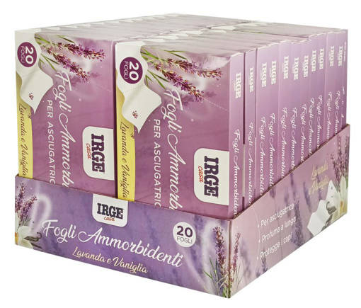 Irge panno ammorbidente per asciugatrice 20 pz Lavanda