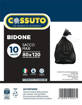 Cossuto 10 Sacchi Pattumiera 80X120 Cm, 130 Litri, Nero, Laccio