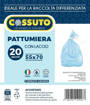 Cossuto 20 Sacchi Pattumiera 55x70 Cm, 40 Litri, Azzurro, Con Laccio