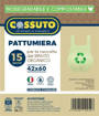 Cossuto 15 Sacchi Pattumiera 42x60 Cm, 15 Litri, Naturale, T-Shirt