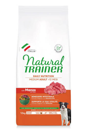Natural Trainer Cane MEDIUM ADULT MANZO E RISO 12KG