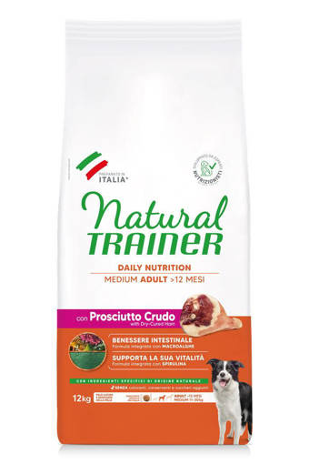 Natural Trainer Cane PROSCIUTTO CRUDO MEDIUM ADULT 12KG