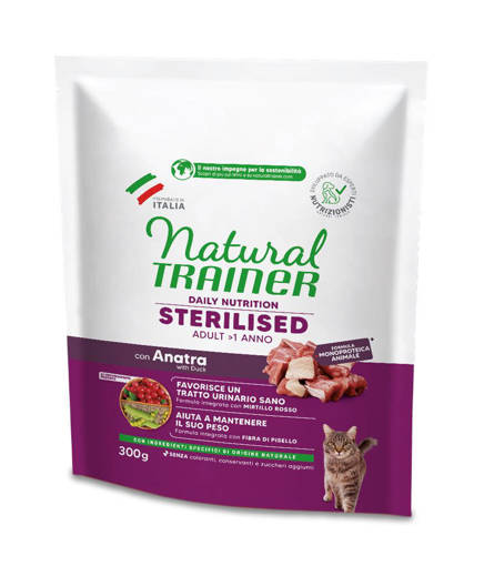 Natural Trainer Gatto Adulto Sterilizzato 300 gr Anatra