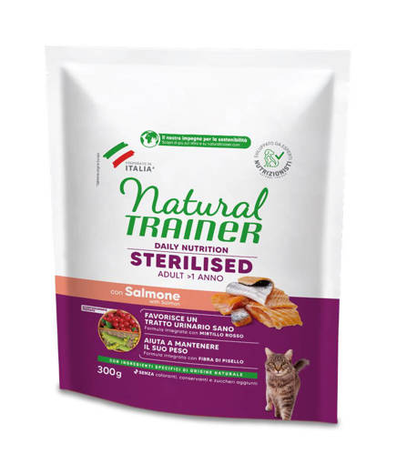 Natural Trainer Gatto Sterilizzato 300 gr con Salmone