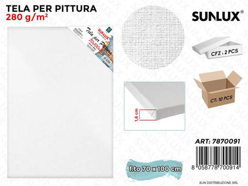 Sunlux - Tela Per Pittura 70*100Cm 16Mm 280Gr /Pz Da 2** 7870091