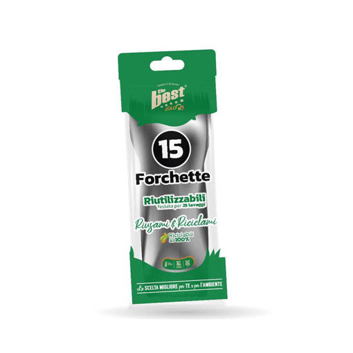 The Best Posate Forchette Nere Riutilizzabili 15 Pcs