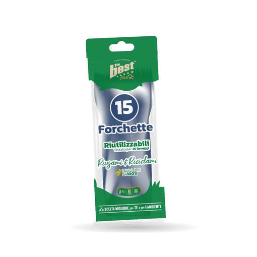 The Best Posate Forchette Blu Riutilizzabili 15 Pcs