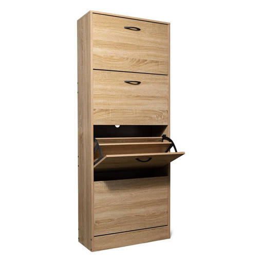 Mercury Scarpiera  In Legno 4 Ripiani 60X24Xh.150 Cm  In Scatola Avana