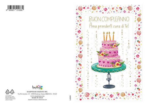 Marpimar - Compleanno Rilievo Torta E Vassoio Fondo Bianco LOD59