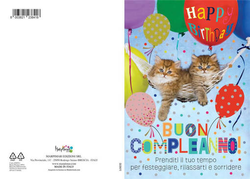 Marpimar - Compleanno Gattini E Palloni Foil Olografico LOE52
