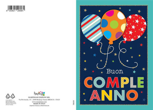 Marpimar - Compleanno Palloni Fondo Blu Special TSC53