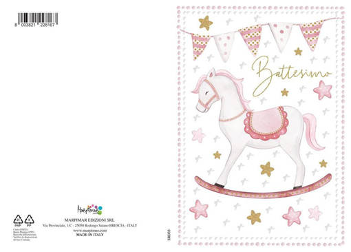 Marpimar - Battesimo Cavalluccio Rosa Rilievo SRD33