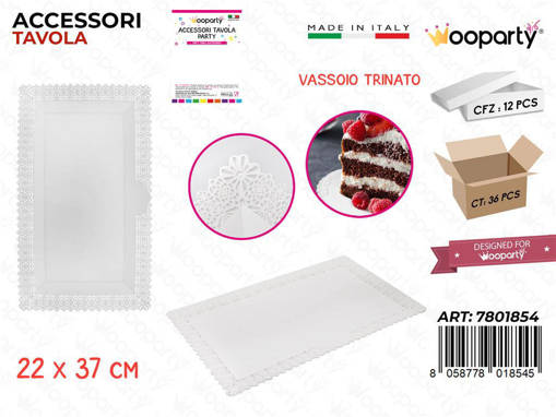 Wooparty Vassoio Trinato Trasp. 22*37Cm Pz Da 12**