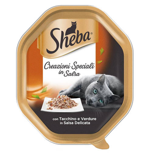 Sheba Creazioni Speciali in Salsa, 85 gr, Tacchino e Verdure