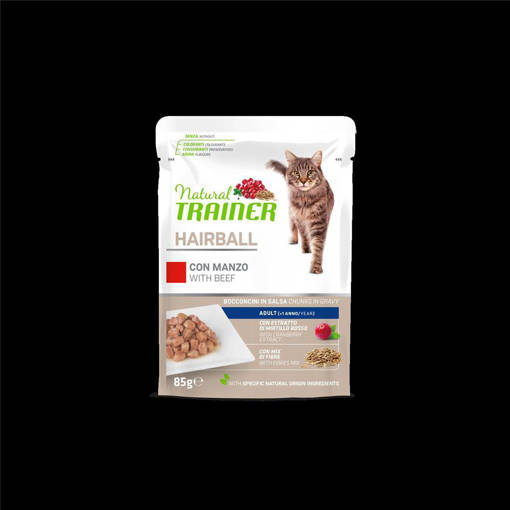Natural Trainer Gatto HAIRBALL Manzo 85 gr 