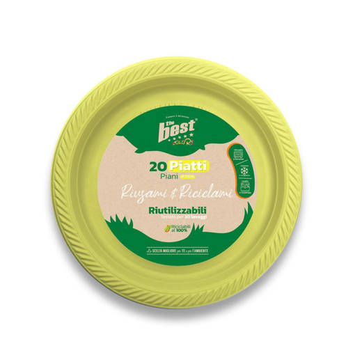 The Best Piatti Piani Riutilizzabili 20 Pz, Gialli
