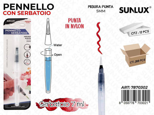 Sunlux - Pennello Con Serbatoio 7Ml Punta 5Mm /Pz Da 12** 7870302