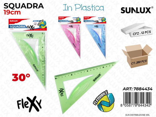 Sunlux - Squadra In Plast. Flexy 19Cm 30Gradi Col. Ass. /Pz Da 12** 7884434