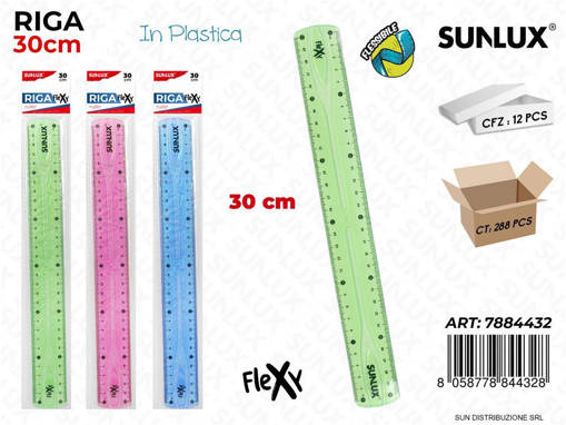 Sunlux - Riga In Plast. Flexy 30Cm Col. Ass. /Pz Da 12** 7884432