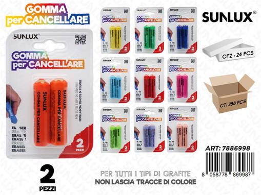 Sunlux - Gomma Per Cancellare 2Pcs Ass 7886998