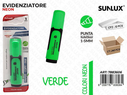 Sunlux - Bl. Evidenziatore Verde Neon 1-5Mm /Pz Da 12** 7883606