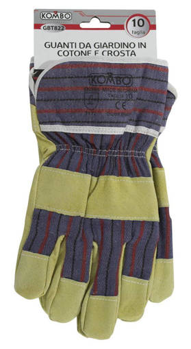 Kombo Guanti Da Giardino Super Resistenti In Pelle E Cotone,  Taglia 10.  100Gr