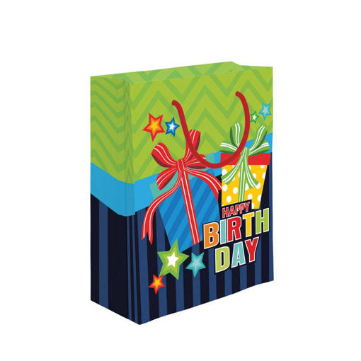 Marpimar - Shopper Pacco Regalo Verde-Blu Piccola PLE33