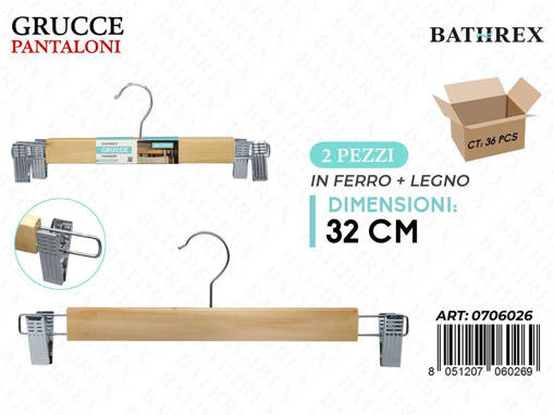 Bathrex 2Pz Grucce Pantaloni 32Cm