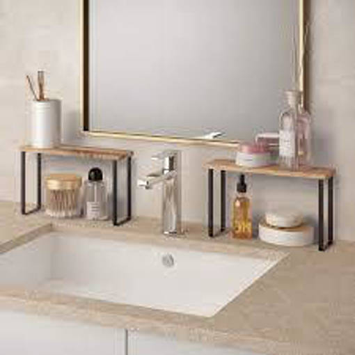 Metaltex Set 2 Mensole Sovrapponibili Cm 27X8X16 Legno Di Acacia Touchtherm Lava York Line Lava