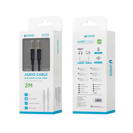 Unico Cavo audio dritto stampato a iniezione da 2 m, 3 poli