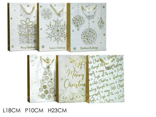 Gran Natale Busta Glitterata Nat. Piccola 6Ass