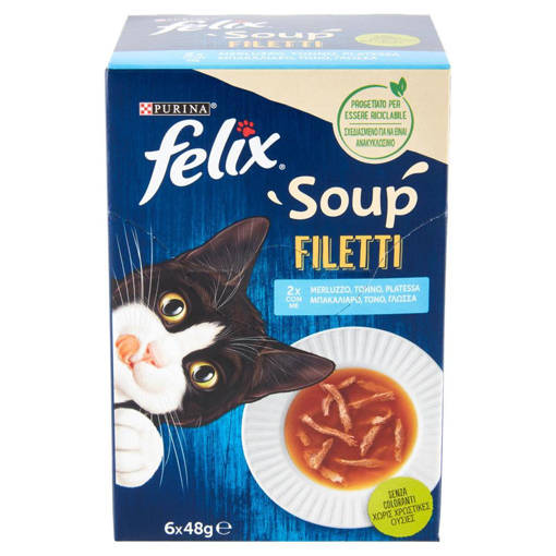 Felix Soup Filetti Merluzzo Tonno Platessa, 6x48 gr